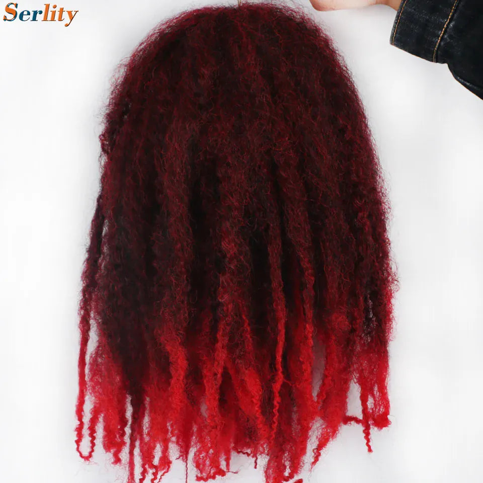 Marley Twist Braiding Hair Pre Stretched 1- 6 Packs Ombre Afro Kinky Curly Crochet Hair for Faux Locs Jumbo Marley Twists Hair