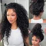 (Libertas) Kinky Curly Human Hair Wig 13x4 Lace Front Natural Hairline for Full, Voluminous Curls