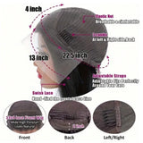 (Libertas) Kinky Curly Human Hair Wig 13x4 Lace Front Natural Hairline for Full, Voluminous Curls
