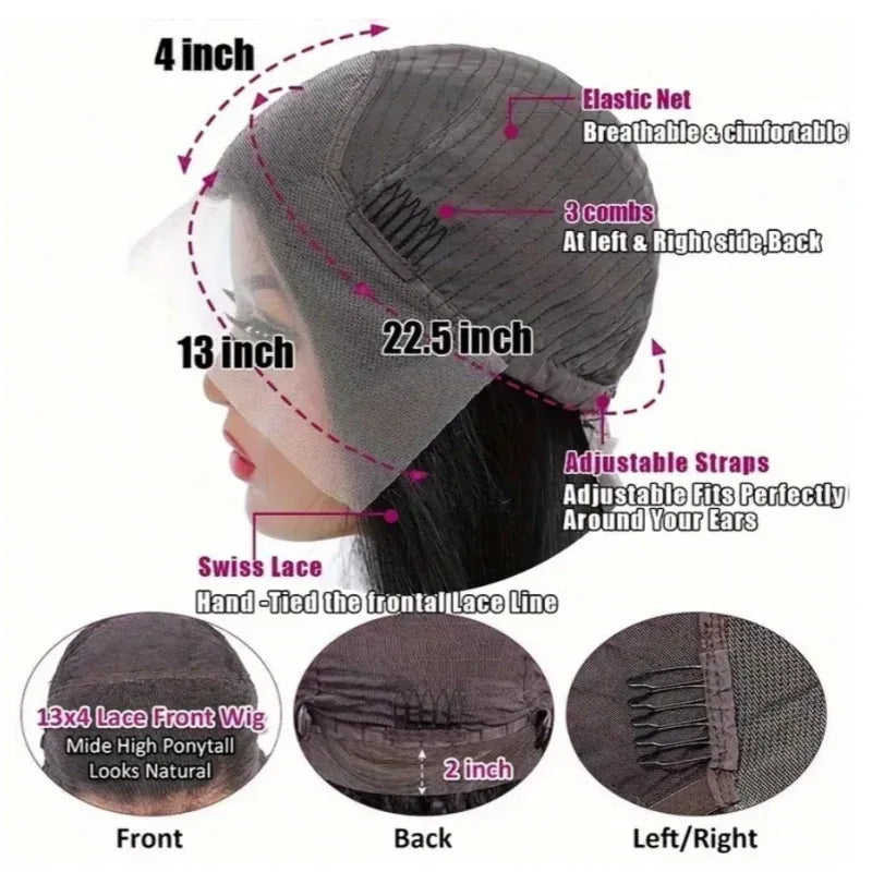 (Libertas) Kinky Curly Human Hair Wig 13x4 Lace Front Natural Hairline for Full, Voluminous Curls