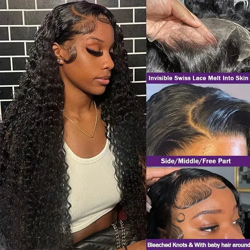 (Libertas) Kinky Curly Human Hair Wig 13x4 Lace Front Natural Hairline for Full, Voluminous Curls