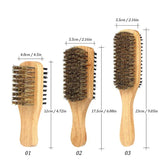 Men Boar Bristle Hair Brush  Natural Wooden Wave Brush for Male, Styling Beard Hairbrush for Short,Long,Thick,Curly,Wavy Hair