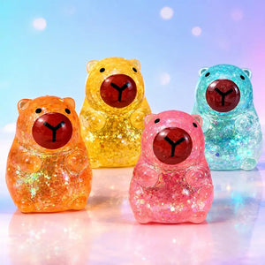 Mini Capybara Squishy Stress Relief Ball, Glitter Maltose Sensory Fidget Toy
