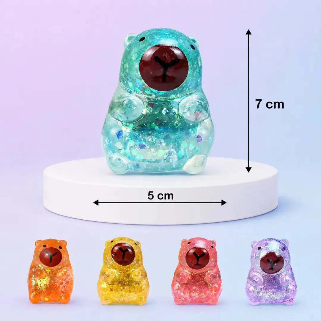 Mini Capybara Squishy Stress Relief Ball, Glitter Maltose Sensory Fidget Toy