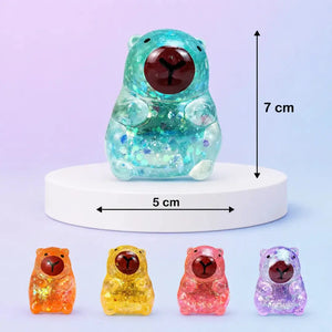 Mini Capybara Squishy Stress Relief Ball, Glitter Maltose Sensory Fidget Toy