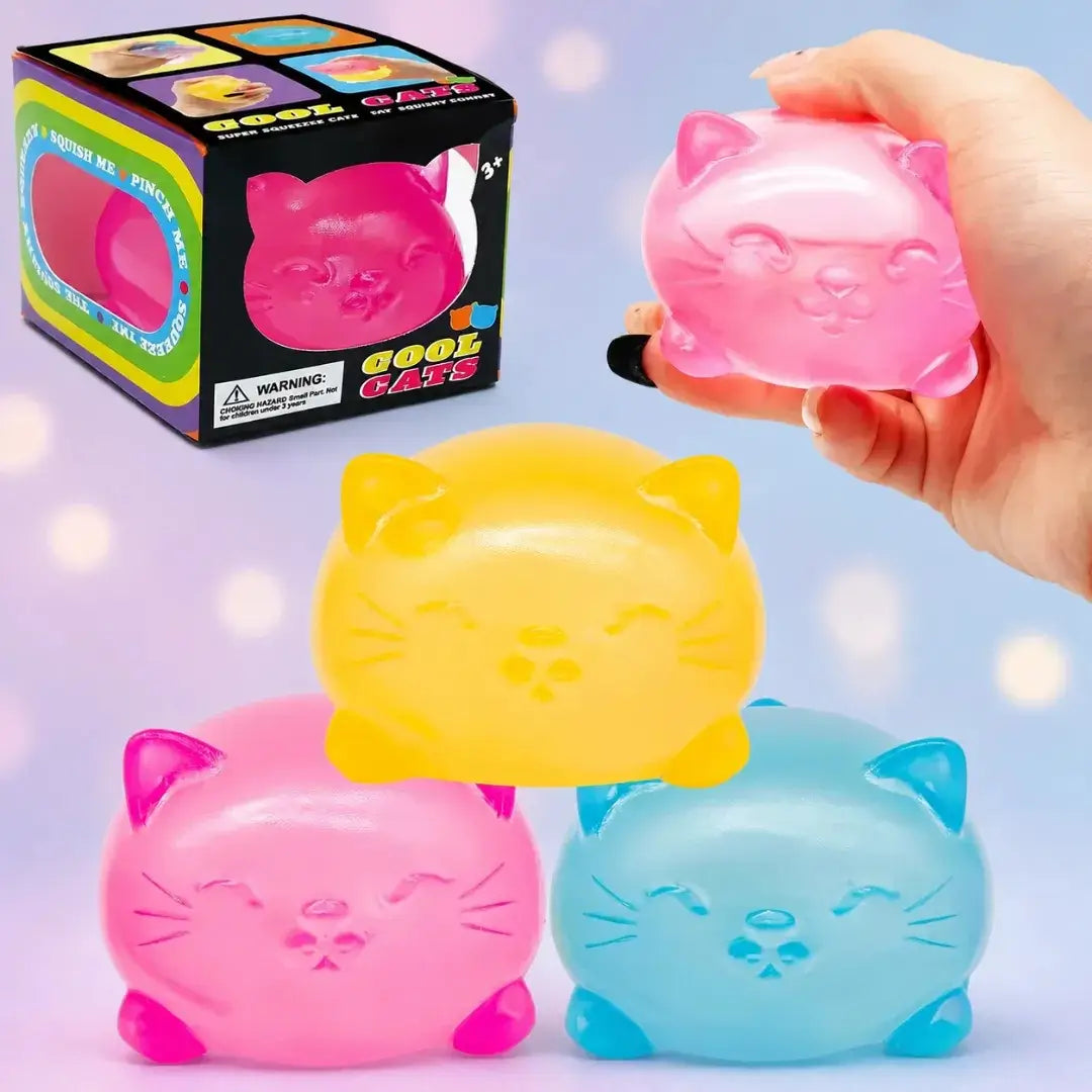 Mini Cute Cat Maltose Squishy Fidget Toy, Soft Sensory Stress Relief Squeeze for Adults and Students