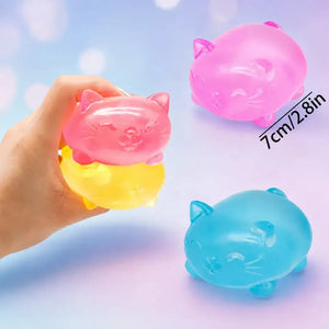 Mini Cute Cat Maltose Squishy Fidget Toy, Soft Sensory Stress Relief Squeeze for Adults and Students