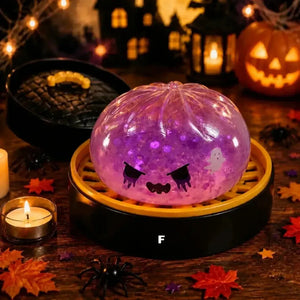 Mini Halloween Squishy Squeeze Toy, 55mm Soft Stress Relief Fidget Figurine for Desk Decor