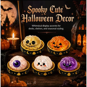 Mini Halloween Squishy Squeeze Toy, 55mm Soft Stress Relief Fidget Figurine for Desk Decor
