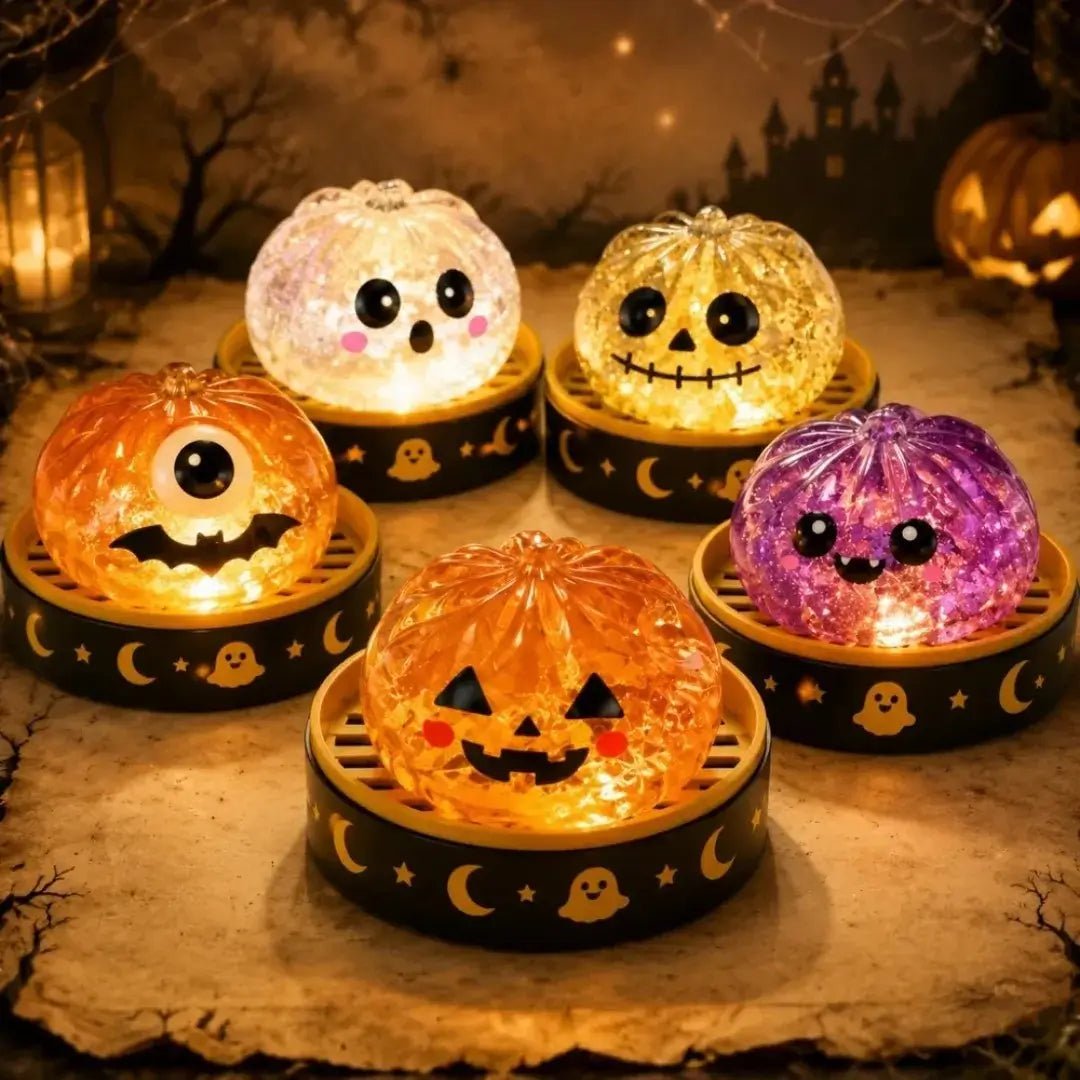Mini Halloween Squishy Squeeze Toy, 55mm Soft Stress Relief Fidget Figurine for Desk Decor