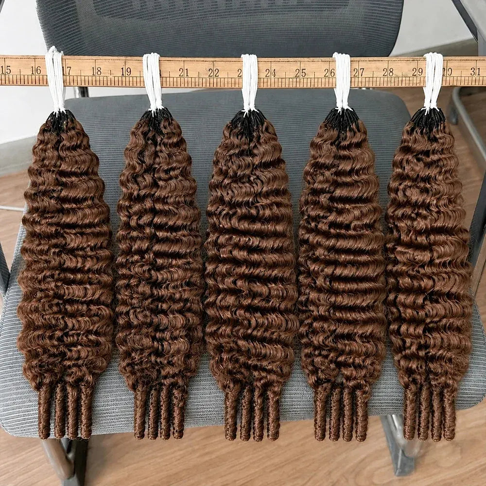 Miracle Knot Feathered Crochet Human Hair For Braiding Boho Braids 100%Raw Human Hair Burmese Curly Human Crochet Hair Extension