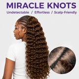 Miracle Knots Chocolate Brown Deep Wave Crochet Human Hair Extensions Lightweight Pre Separated Feather Crochet Braiding Hair Knotless Boho Style
