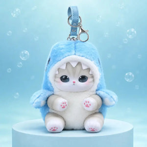 Mofusand Shark Cat Vinyl Series Blind Box Figure, Collectible Kitten Character Ornament