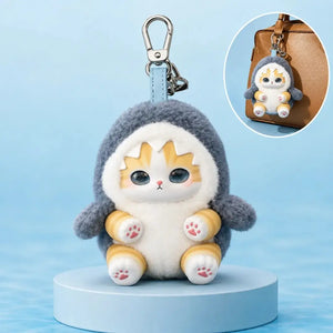 Mofusand Shark Cat Vinyl Series Blind Box Figure, Collectible Kitten Character Ornament
