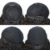 Mongolian Afro Kinky Curly Human Hair Wig with Bangs Wear to go Glueless Wig Remy Brazilian