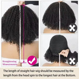 Afro Kinky Curly Human Hair Wig with Bangs Glueless Wear and Go Mongolian Remy Hair Short Style