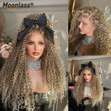 Moonlass Meteorite Ash Blonde Kinky Curly 100% Human Hair Wig Hair Confidence Boost 13x6 Upgrade Nude Lace Wigs 210% Density Wig