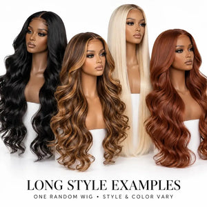 Mystery Synthetic Wig – One Random Wig in a Surprise Style & Color