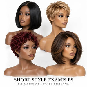 Mystery Synthetic Wig – One Random Wig in a Surprise Style & Color