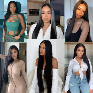 (Myth Jaded) Straight Human Hair HD Lace Front Wig 13x4 or 13x6, Brazilian Hair, 200% Density, Pre-Plucked, 18–46 Inch