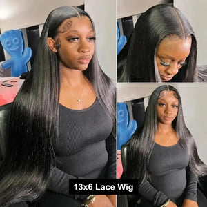 (Myth Jaded) Straight Human Hair HD Lace Front Wig 13x4 or 13x6, Brazilian Hair, 200% Density, Pre-Plucked, 18–46 Inch