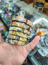 Natural 10x10mm square Shape Faceted Stone Orange Garnet Citrine Agate Amethyst Bracelets Bangles Energy for Women Wholesale