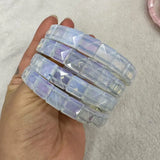 Natural 10x10mm square Shape Faceted Stone Orange Garnet Citrine Agate Amethyst Bracelets Bangles Energy for Women Wholesale