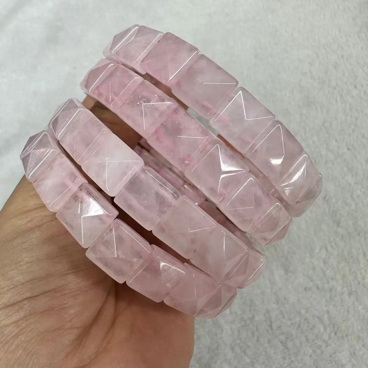 Natural 10x10mm square Shape Faceted Stone Orange Garnet Citrine Agate Amethyst Bracelets Bangles Energy for Women Wholesale