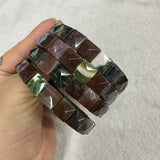 Natural 10x10mm square Shape Faceted Stone Orange Garnet Citrine Agate Amethyst Bracelets Bangles Energy for Women Wholesale