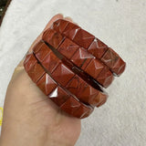 Natural 10x10mm square Shape Faceted Stone Orange Garnet Citrine Agate Amethyst Bracelets Bangles Energy for Women Wholesale