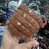 Natural 10x10mm square Shape Faceted Stone Orange Garnet Citrine Agate Amethyst Bracelets Bangles Energy for Women Wholesale