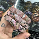 Natural 10x10mm square Shape Faceted Stone Orange Garnet Citrine Agate Amethyst Bracelets Bangles Energy for Women Wholesale