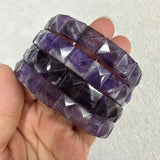 Natural 10x10mm square Shape Faceted Stone Orange Garnet Citrine Agate Amethyst Bracelets Bangles Energy for Women Wholesale