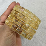 Natural 10x10mm square Shape Faceted Stone Orange Garnet Citrine Agate Amethyst Bracelets Bangles Energy for Women Wholesale