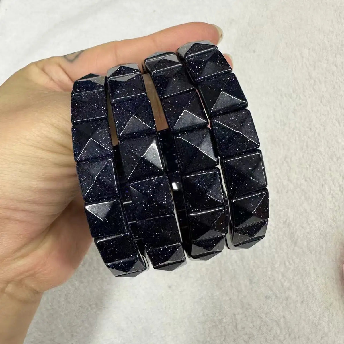 Natural 10x10mm square Shape Faceted Stone Orange Garnet Citrine Agate Amethyst Bracelets Bangles Energy for Women Wholesale