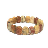 Natural 10x14mm Oval Shape Faceted Beads Elastic Cord Stone Crystal Opal Obsidian Amethyst Bracelets Bangles Femme for Women