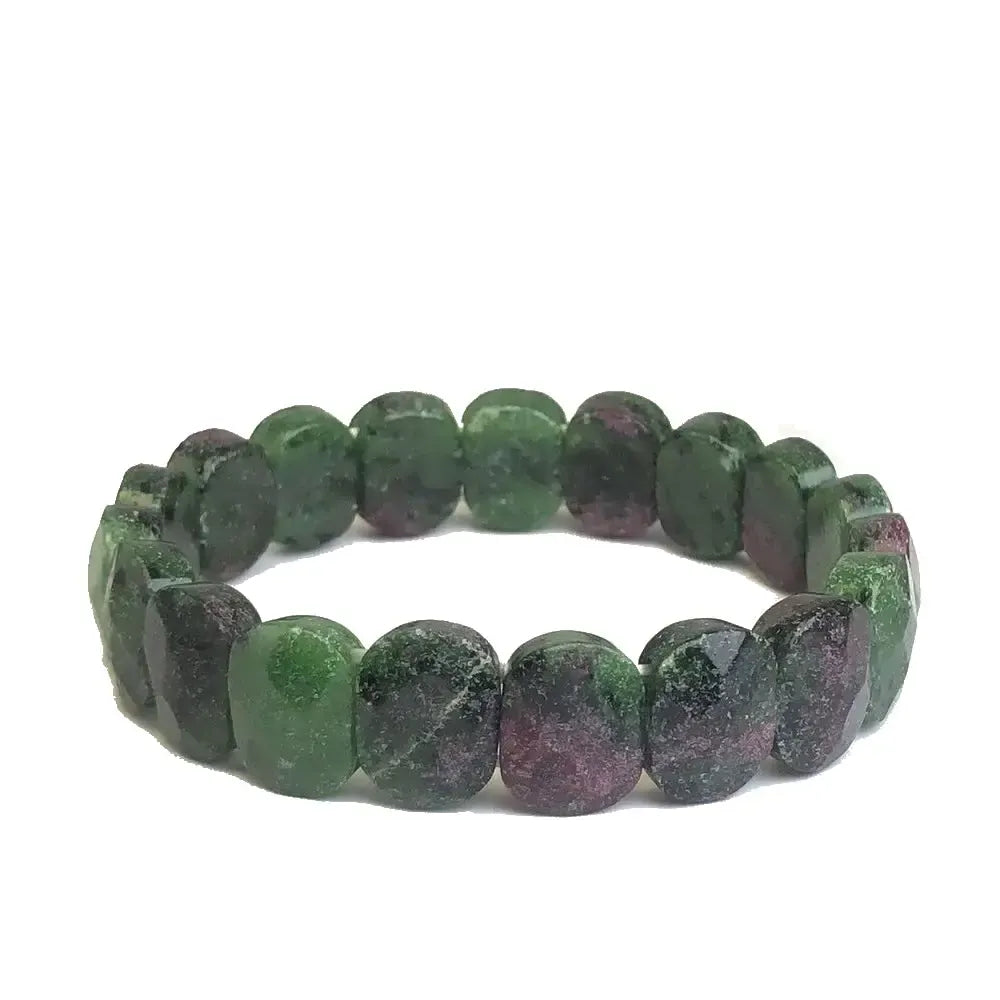 Natural 10x14mm Oval Shape Faceted Beads Elastic Cord Stone Crystal Opal Obsidian Amethyst Bracelets Bangles Femme for Women