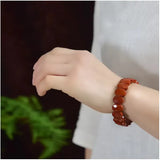Natural 10x14mm Oval Shape Faceted Beads Elastic Cord Stone Crystal Opal Obsidian Amethyst Bracelets Bangles Femme for Women