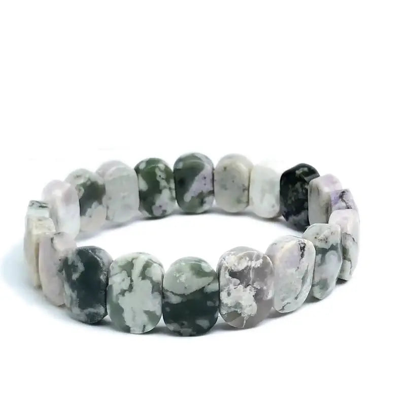 Natural 10x14mm Oval Shape Faceted Beads Elastic Cord Stone Crystal Opal Obsidian Amethyst Bracelets Bangles Femme for Women