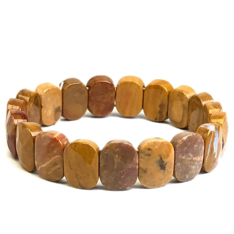 Natural 10x14mm Oval Shape Faceted Beads Elastic Cord Stone Crystal Opal Obsidian Amethyst Bracelets Bangles Femme for Women