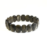 Natural 10x14mm Oval Shape Faceted Beads Elastic Cord Stone Crystal Opal Obsidian Amethyst Bracelets Bangles Femme for Women