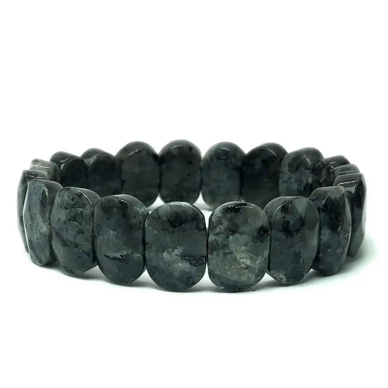 Natural 10x14mm Oval Shape Faceted Beads Elastic Cord Stone Crystal Opal Obsidian Amethyst Bracelets Bangles Femme for Women