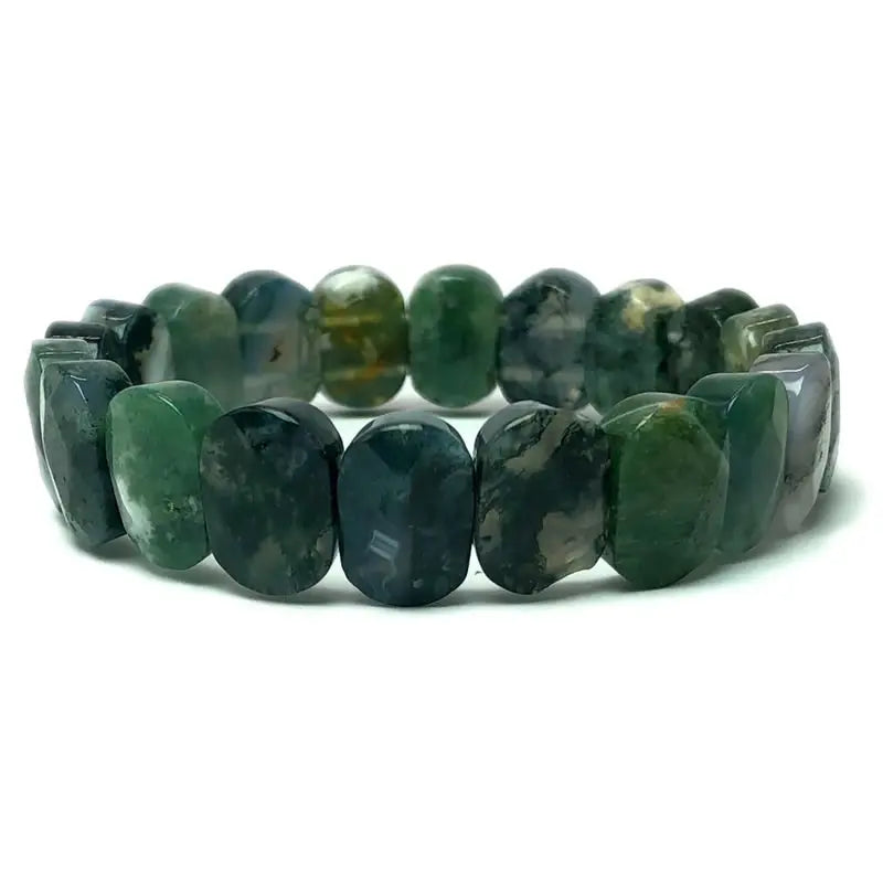 Natural 10x14mm Oval Shape Faceted Beads Elastic Cord Stone Crystal Opal Obsidian Amethyst Bracelets Bangles Femme for Women