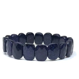 Natural 10x14mm Oval Shape Faceted Beads Elastic Cord Stone Crystal Opal Obsidian Amethyst Bracelets Bangles Femme for Women