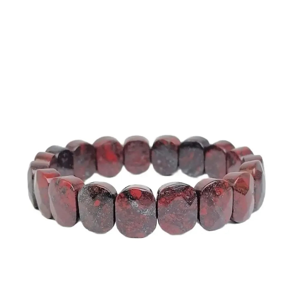 Natural 10x15mm Faceted Flashing Stone Beads Bracelets Handmade Reiki Healing Meditation Bangles Elastic Rope Couple Jewelry