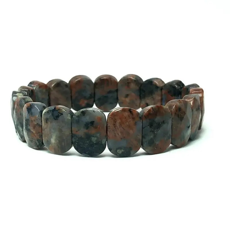 Natural 10x15mm Faceted Flashing Stone Beads Bracelets Handmade Reiki Healing Meditation Bangles Elastic Rope Couple Jewelry