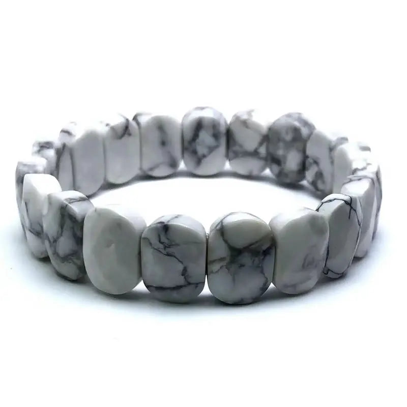 Natural 10x15mm Faceted Flashing Stone Beads Bracelets Handmade Reiki Healing Meditation Bangles Elastic Rope Couple Jewelry