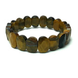 Natural 10x15mm Faceted Flashing Stone Beads Bracelets Handmade Reiki Healing Meditation Bangles Elastic Rope Couple Jewelry