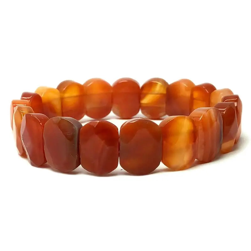 Natural 10x15mm Faceted Flashing Stone Beads Bracelets Handmade Reiki Healing Meditation Bangles Elastic Rope Couple Jewelry