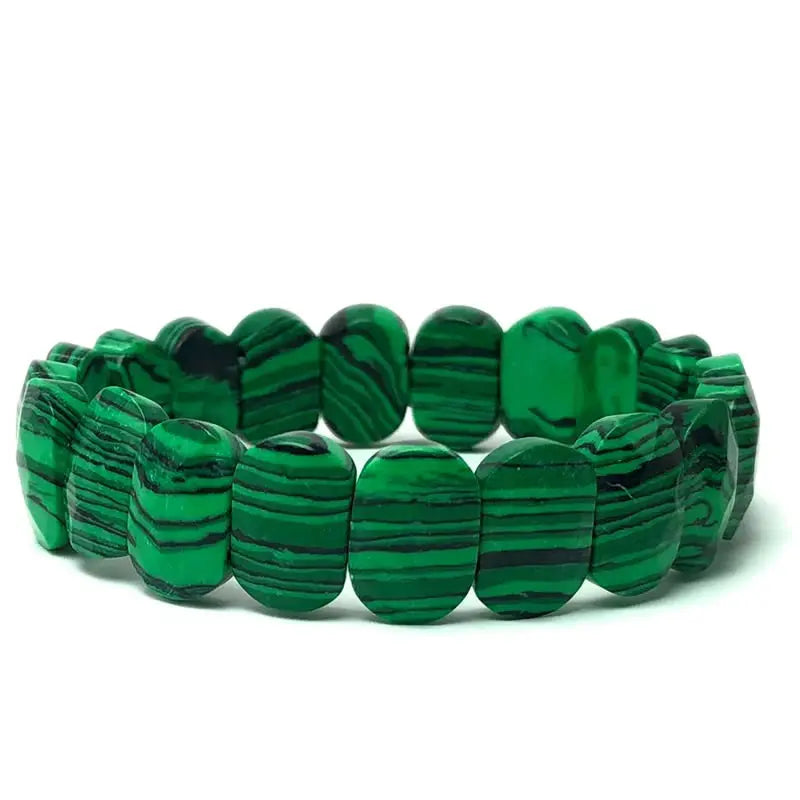 Natural 10x15mm Faceted Flashing Stone Beads Bracelets Handmade Reiki Healing Meditation Bangles Elastic Rope Couple Jewelry